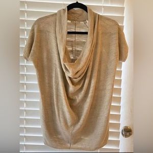 Golden Metallic Scoop Neck Blouse